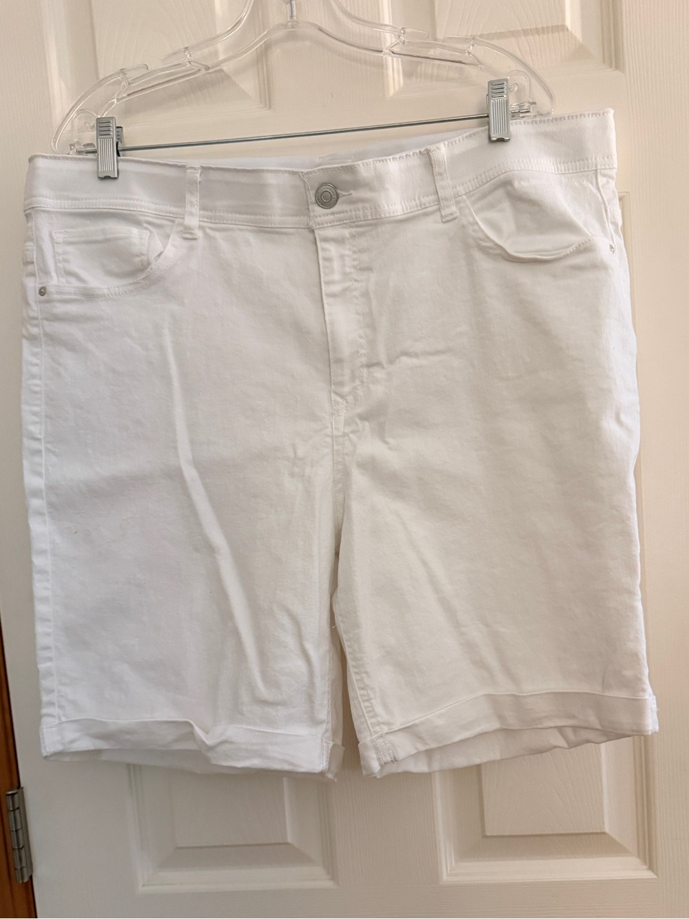 Angels White Denim Bermuda Shorts